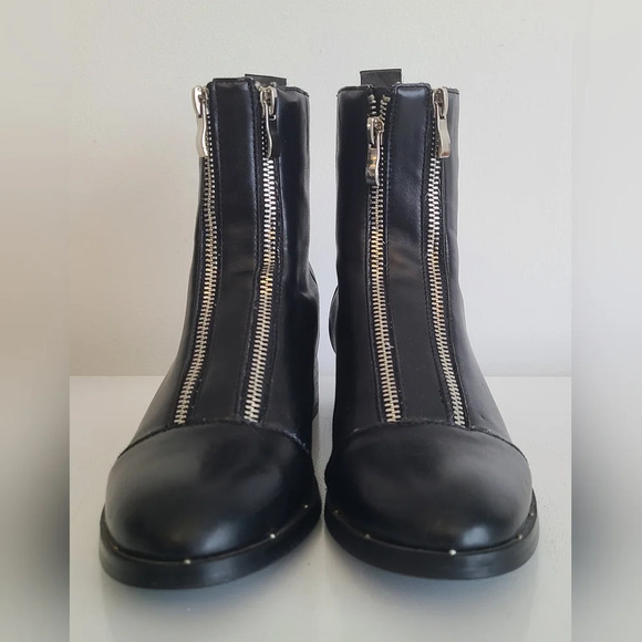 Design Lab Ankle Double Zipper Boots, Black, Size 6.5M - Picture 2 of 9